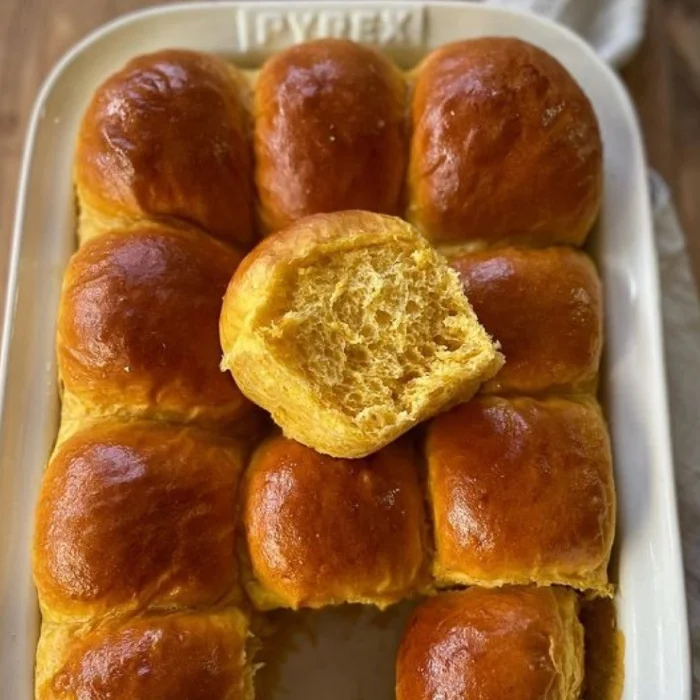 Panecillos suaves y esponjosos de calabaza